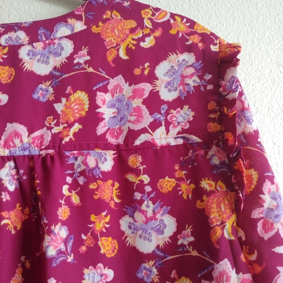 Cooper and Ella Floral Boho Peasant Blouse Size Medium - Picture 11 of 15